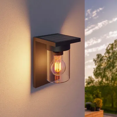 Produktbild von Ledvion LED Solar Wandleuchte Incl. Bewegungssensor Anthrazit IP44