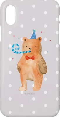 Produktbild von Mr. & Mrs. Panda Iphone 10 Handyhülle Bär Geburtstag - Grau Pastell - Geschenk, Handycover, Happy Birthday, Glückwunsch, Teddy, X, Cover, Handy, Alles Gute