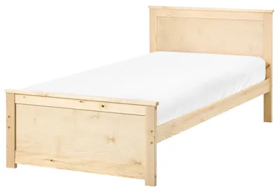 Obrázok produktu pre BELIANI Posteľ z prírodného borovicového dreva 90 x 200 cm, rám s roštom a čelom v škandinávskom štýle
