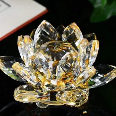 Image de Décoration en fleurs de cristal jaune, 80 mm