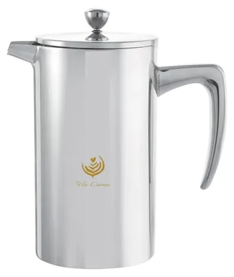 French Press 1000 ml, Edelstahl, Doppelwandig, Silber