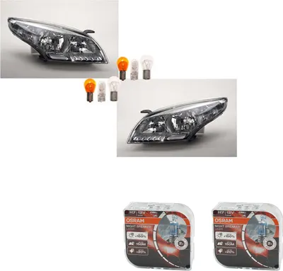 Imagen del producto de Focos delanteros + bombillas Osram Night Breaker Laser, compatibles con Renault Megane III. Juego para el modelo Li Re 260607449R 260108719R. Johns