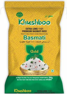 Obrázek produktu pro Khushboo Gold Premium 1121 Basmati rýže 2x 20 kg indická voňavá rýže