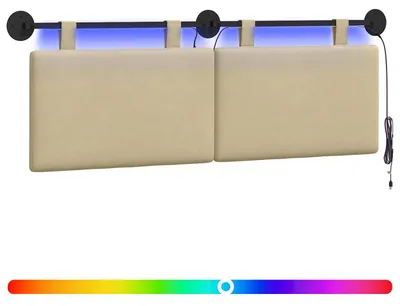 Produktbild von Hängendes Kopfteil Mit LED Licht Hellgrün-Grau Cordstoff