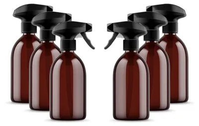 6 leere Sprühflaschen 500 ml bernsteinfarben für Reinigung