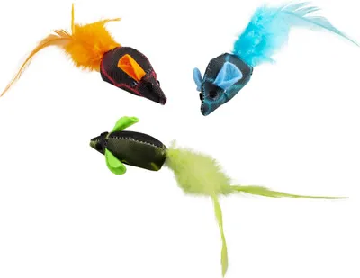 Produktbild von Duvoplus Cat Toy Flash Mäuse mit Federn - 3 Stück