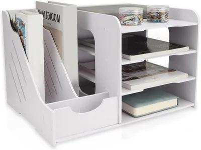 Immagine prodotto di Organizer da ufficio in PVC con ripiano, cassetti e cassetto portadocumenti A4