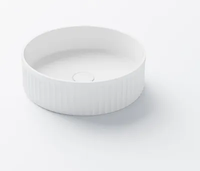 Produktbild von Steinberg Serie 740 Aufsatzwaschtisch, rund, ohne Überlauf, 400x400x120mm, SOLIDSurface, 7406010W