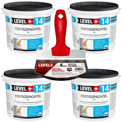 Produktbild von Spachtel Masse Finish Fertigspachtel 80kg | Eimerschaber Reiniger SET RM14|5-210