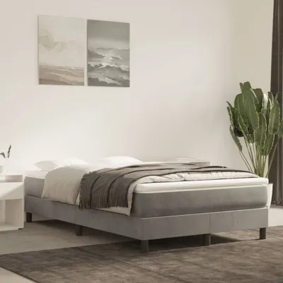 Produktbild von The Living Store Boxspringbett Hellgrau 120x200 cm Samt