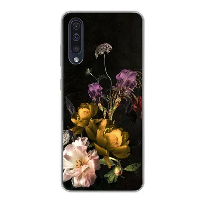 Produktbild von MuchoWow® Handyhülle Schutzhülle Hülle für Samsung Galaxy A30s Blumen - Muster - Pflanzen Silikon Softcase Handy Hülle - Karteninhaber