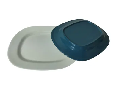 Produktbild von Servierplatte Melamin Servierplatte 31 x 25 x 3 cm Campinggeschirr Dusk Blue