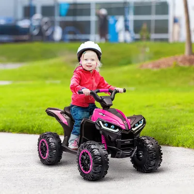 Produktbild von Sweiko Elektro Kinderquad, 3-6 km/h, Licht/Musik, für 3-5 Jahre, bis 25kg, Rosa/Schwarz