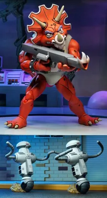 Zdjęcie produktu dla NECA Teenage Mutant Ninja Turtles Triceraton Infantryman & Roadkill Rodney Action Figures 3-Pack 18 cm NECA54160