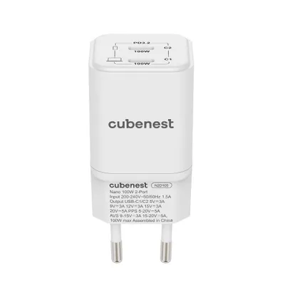 Immagine prodotto di Adattatore Cubenest PD GaN Nano 2xUSB-C 100 W N2D100