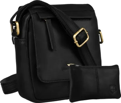 Obrázek produktu pro Peterson pánská kožená crossbody taška černá 19x16 cm s etui