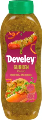 A bottle of Develey Gurken Relish sauce.