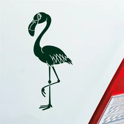 Produktbild von Auto Aufkleber Flamingo Vogel Tier Bird KFZ Car 9x19 cm Dunkelgrün Sticker Heckscheibenaufkleber