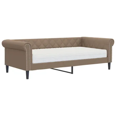 Produktbild von vidaXL Tagesbett mit Matratze Cappuccino 90x200 cm Kunstleder