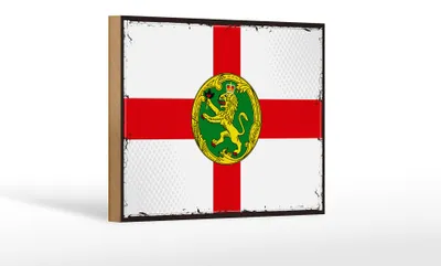 Produktbild von Holzschild Flagge Alderneys 18x12cm Retro Flag Alderney
