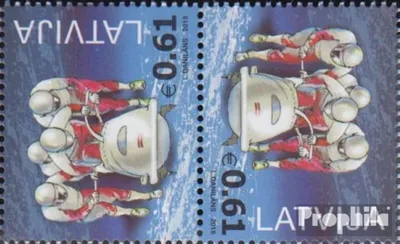 Produktbild von Briefmarken Lettland 2018 Mi 1038K (kompl.Ausg.) Kehrdruckpaar postfrisch Olympische Winterspiele