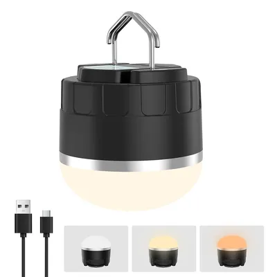 Produktbild von Wiederaufladbare LED Campinglampe mit 4 Lichtmodi und Magnetfuß – portable Zeltlampe für Outdoor, Notfälle und Wanderungen