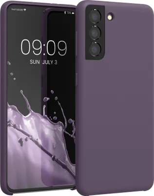 Produktbild von kwmobile Hülle kompatibel mit Samsung Galaxy S21 Hülle - Silikon Handy Case - Handyhülle weiche Oberfläche - kabelloses Laden - Helle Iris