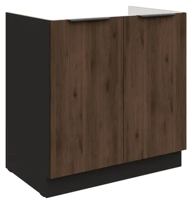 Produktbild von Küchen Spülenunterschrank 80 cm Küche MONZA Okapi Nußbaum Küchenzeile