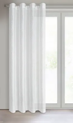 Produktbild von Gardine SIBEL weiß silber 140x250 cm  Ösen Ösenvorhang