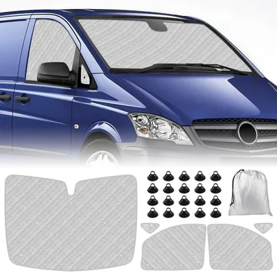 Productafbeelding van Thermomat set voor cabine, 5-delig, geschikt voor Mercedes-Benz VITO II W639/Viano (2003-2014). Biedt zonbescherming, UV-bescherming en temperatuurregeling