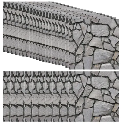 Produktbild von Set mit 30 selbstklebenden 3D-Wandpaneelen im Steinoptik
