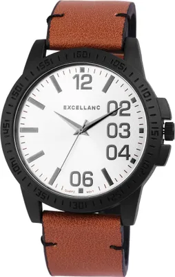 Produktbild von Excellanc Herrenuhr mit Kunstlederionsarmband