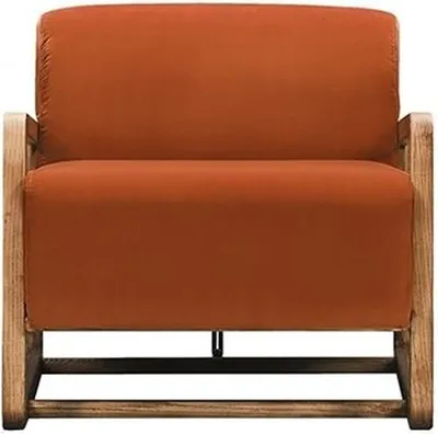 Immagine prodotto di Poltrona monoposto in legno arancione soggiorno reclinabile design