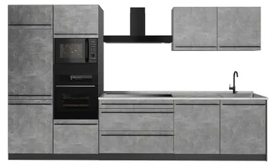 Imagen del producto de Mueble de cocina Vicco R-Line Hormigón/Antracita 340 cm encimera Mármol, Model 67331