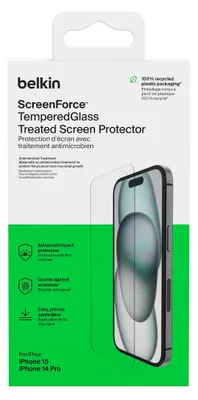 Produktbild von Belkin Screenforce Tempered Gl. antiba.iPhone 15/14Pro  OVA135ZZ