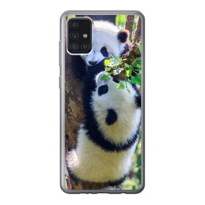 Produktbild von MuchoWow® Handyhülle Schutzhülle Hülle für Samsung Galaxy A52 5G Pandas - Baum - Natur Silikon Softcase Handy Hülle - Umschlag