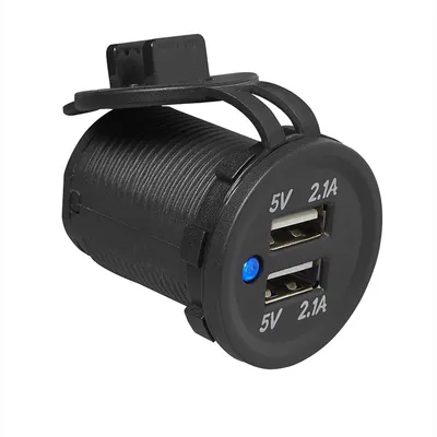 Immagine prodotto di Porta USB doppia da incasso tipo A 2x2100mA 12V/24V
