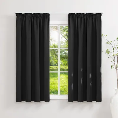 Verdunkelungsvorhänge 2er-Set 145x140 cm Schwarz