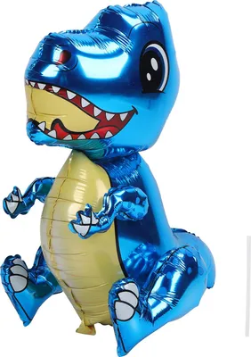 Productafbeelding van Kinderdinosaurus-vormige ballonnen, folieballonnen in de vorm van dieren, decoratie voor verjaardag/feest, blauw
