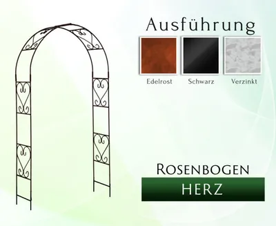 Produktbild von GardenAndPools Rosenbögen HERZ B-1,2 m Verzinkt Pergola Rozenboog Rose Arch