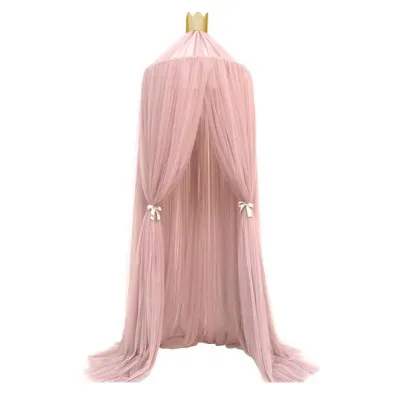 Image de Moustiquaire élégante en filet pour lit d'enfant, couleur rose, pour chambre d'enfant ou de bébé