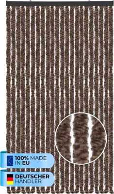 Immagine prodotto di Tenda in pile (100x220 cm) per porte "marrone screziato" come protezione dagli insetti per balcone, terrazza o camper, roulotte, padiglione