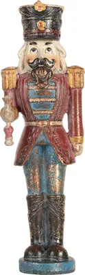 Image de Clayre & Eef Figurine Casse-Noisette 7x6x21 cm Rouge Plastique