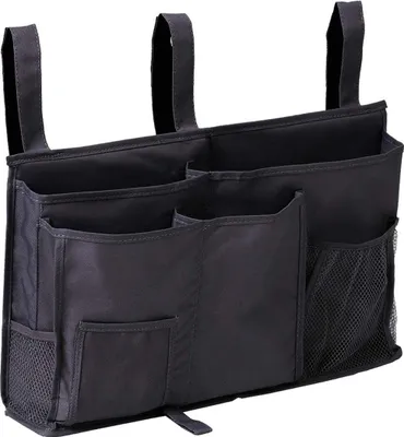 Immagine prodotto di Portaoggetti da letto nero – pratico organizer per il letto – Bedside Pocket – 50,8 x 10,1 x 30,5 cm – crea spazio nella camera da letto