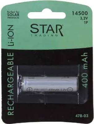 Zdjęcie produktu dla Star Trading 12.478-03, Bateria do ponownego naładowania, Litowo-jonowa (Li-Ion), 3,2 V, 1 szt., 400 mAh, Srebrny