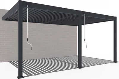Immagine prodotto di Willow Deluxe | pergola a parete | completamente in alluminio | 3,6 x 5,3 m | tetto a lamelle antracite