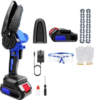 Obrázok produktu pre Zyric Mini reťazová píla - 10?cm - Borstelloos a batérie - Kompaktná, ľahká a výkonná - Na drevo, konáre a záhradné práce