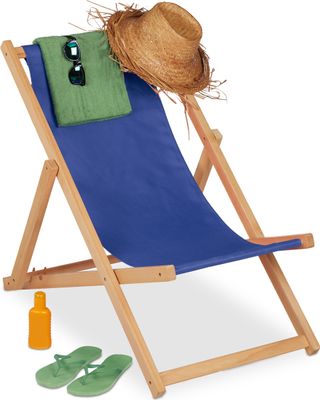 Relaxdays Strandstuhl Holz klappbar 3 Liegepositionen 120 kg Living Großartig