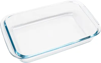 Imagen del producto de Recipiente para horno de vidrio borosilicatado, 1 litro, rectangular con asas, 26x15x4,5 cm, ideal para lasaña