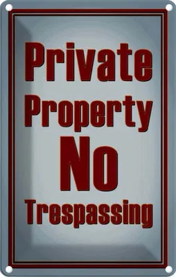 Produktbild von vianmo Blechschild 18x12 cm private Property No Trespassing Warnschild Hinweisschild Sicherheit Vorsicht